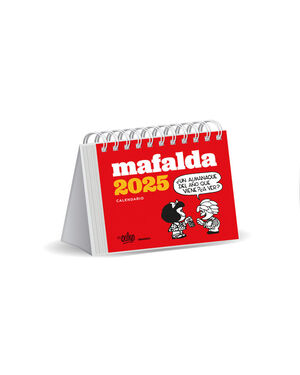 CALENDARIO 2025 MAFALDA. ESCRITORIO ROJO